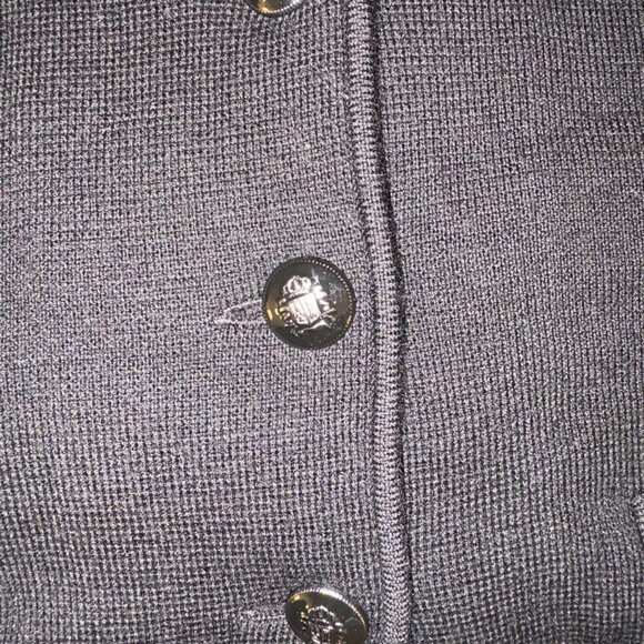 Talbots Black Merino Collared Sweater/Jacket Size L - Picture 2 of 5